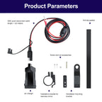 48W Dual USB-C & USB-A Motorcycle Phone Charger with Voltmeter