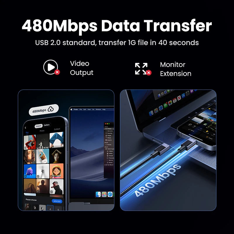 240W USB-C to USB-C Fast Charging and Data Sync Cable - 5