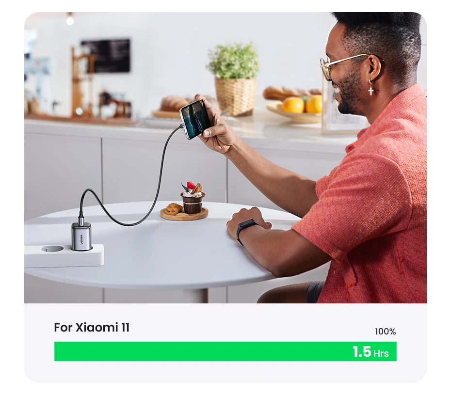 30W GaN Fast USB-C Wall Charger for Smartphones