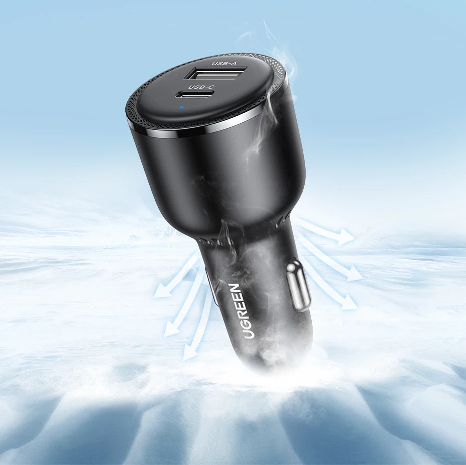 63W Dual-Port Fast Car Charger with PD 3.0 and PPS