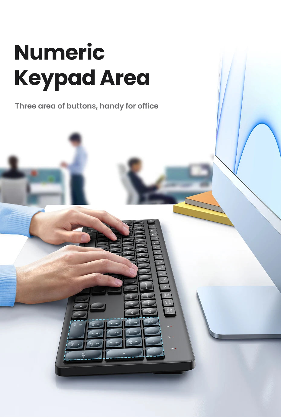 Wireless 2.4GHz Full-Size Computer Keyboard for Laptop and Desktop - 11