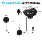 BT-12B Bluetooth 5.0 Motorcycle Helmet Intercom Headset 300M Range