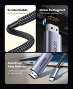 8K USB-C to HDMI Adapter Cable 60Hz High-Speed Video Lead