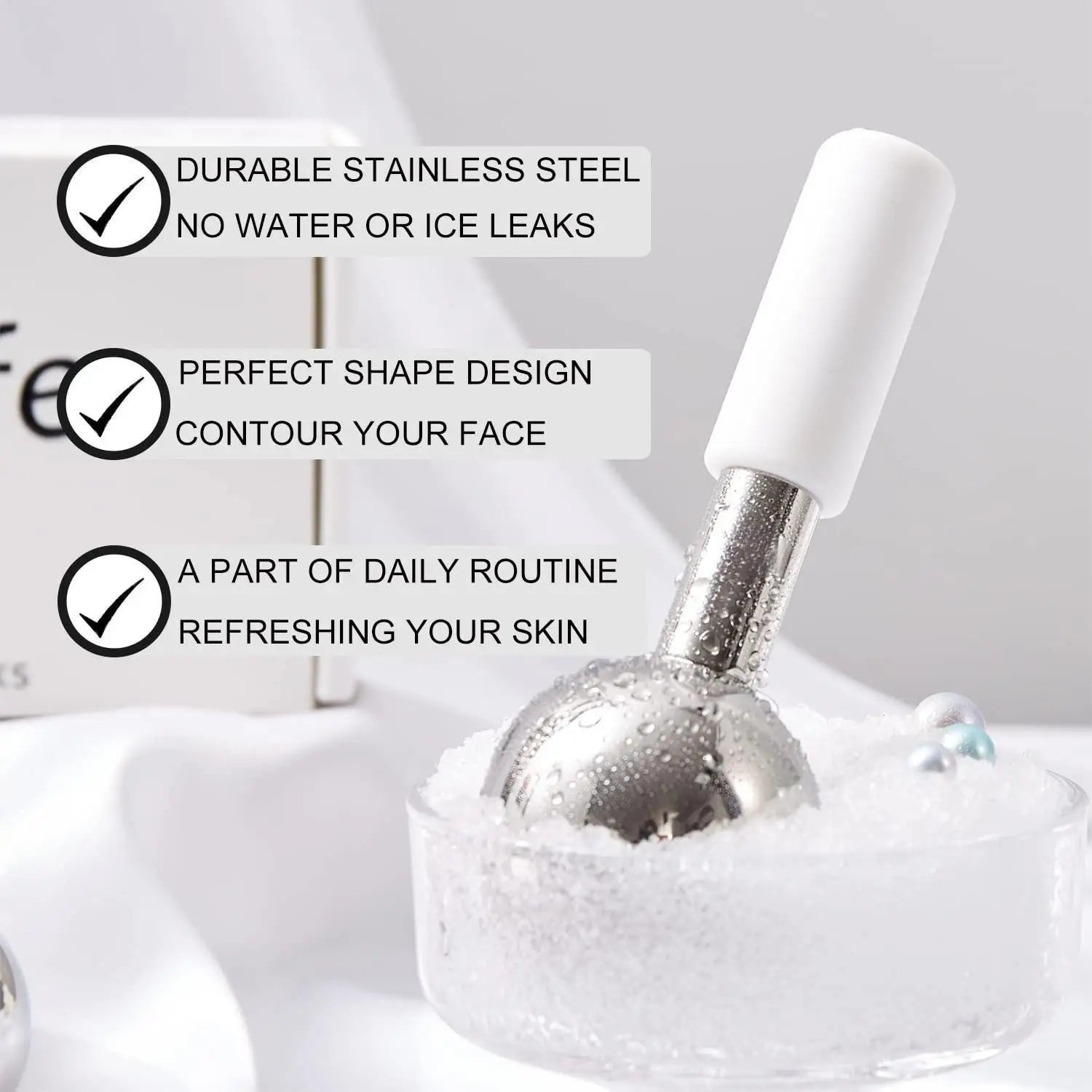 Stainless Steel Cooling Facial Globes for Puffiness and Skincare - 4