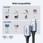 8K 60Hz HDMI Extension Cable for Monitors and Gaming Consoles