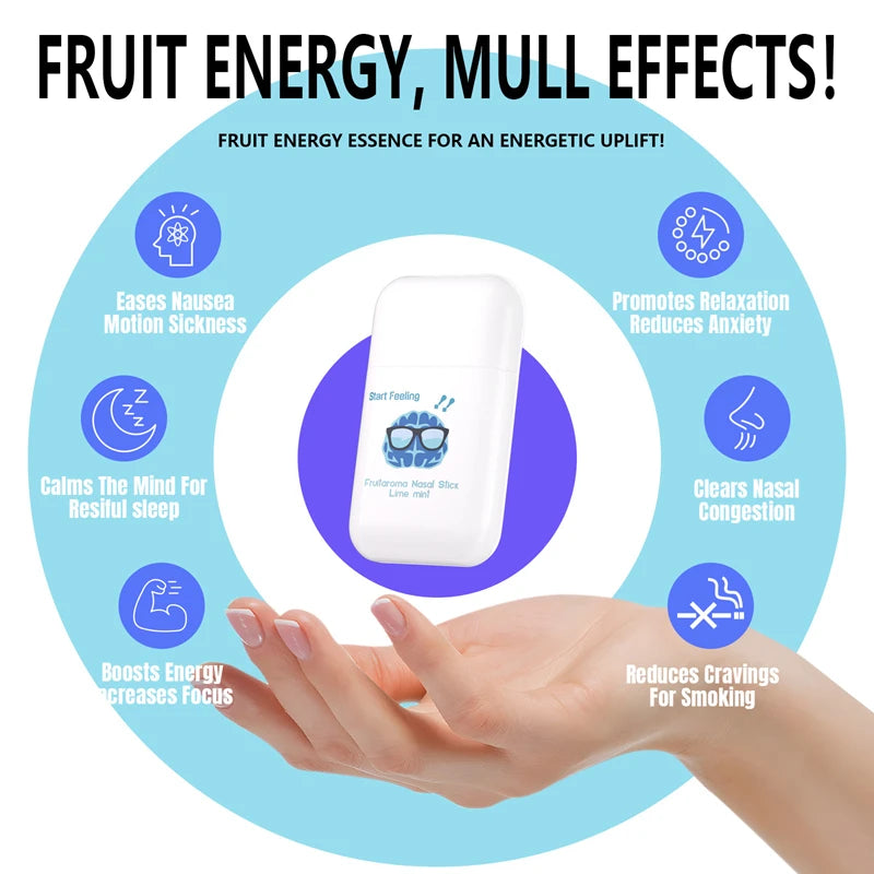 Refreshing Fruit Scent Energy Nasal Inhaler for Alertness