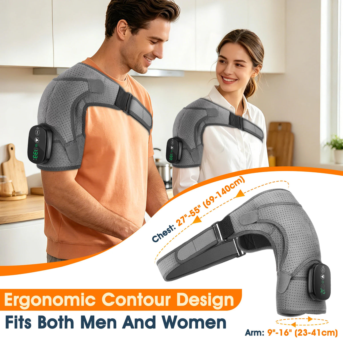 Cordless Heated Shoulder Massage Wrap with Vibration