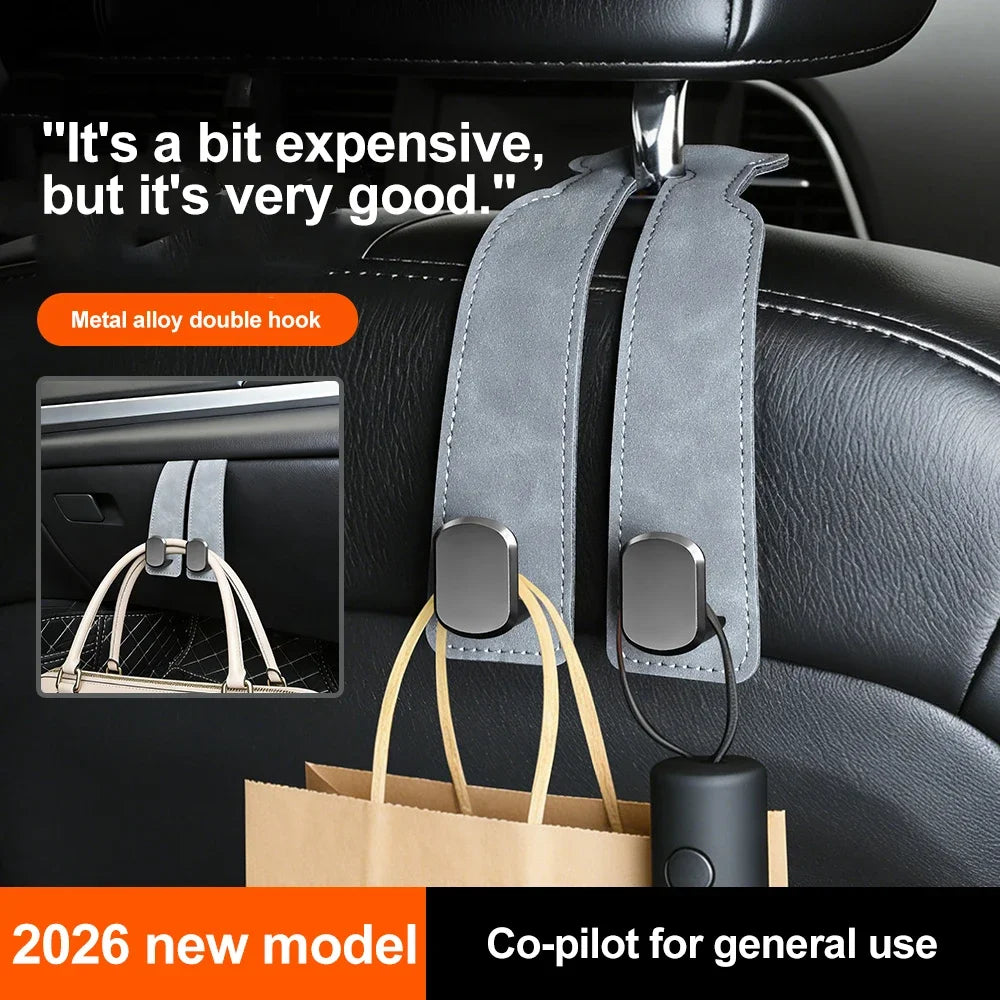 Suede Leather Car Glove Box Hanging Hook for Handbags and Accessories
