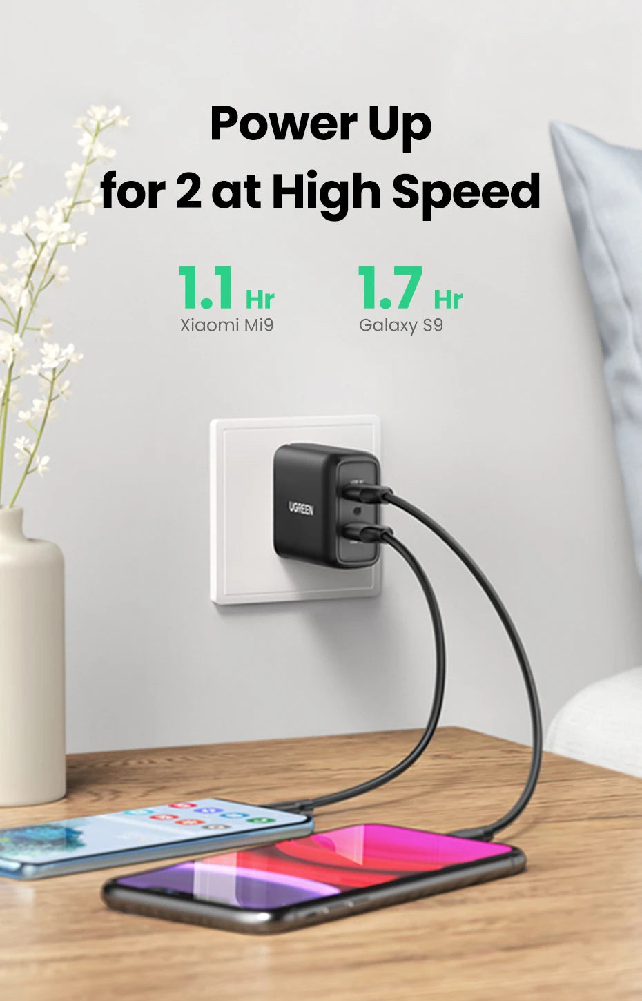 36W Dual USB Quick Charge 3.0 Fast Wall Charger Adapter - 8