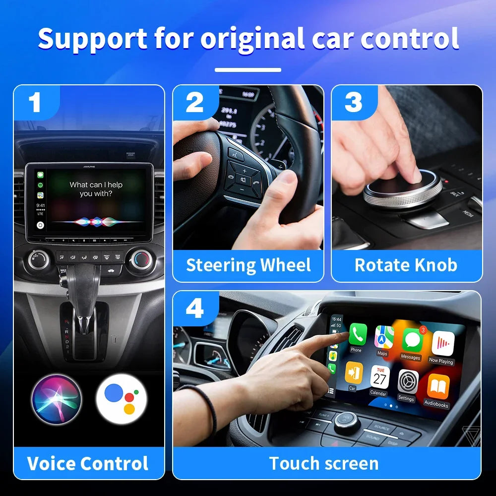 2 in 1 Wireless CarPlay and Android Auto Adapter Bluetooth 5.3 WiFi