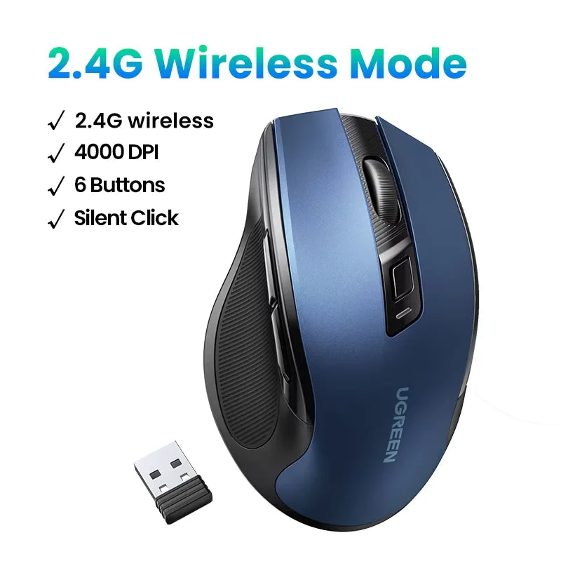 Ergonomic Dual-Mode Bluetooth 5.0 & 2.4G Silent Wireless Mouse