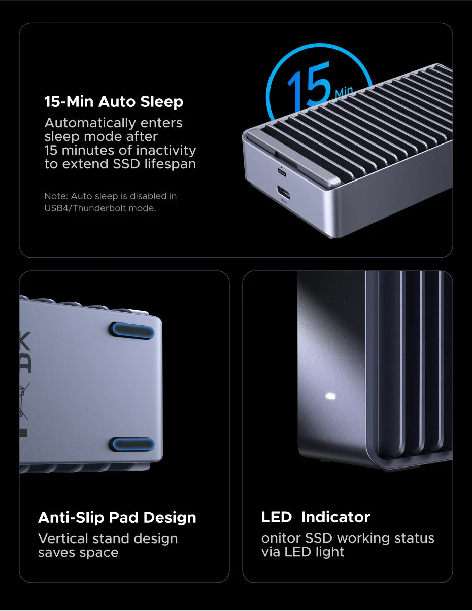 40Gbps USB4 NVMe SSD Enclosure for Thunderbolt and High-Speed Data - 19