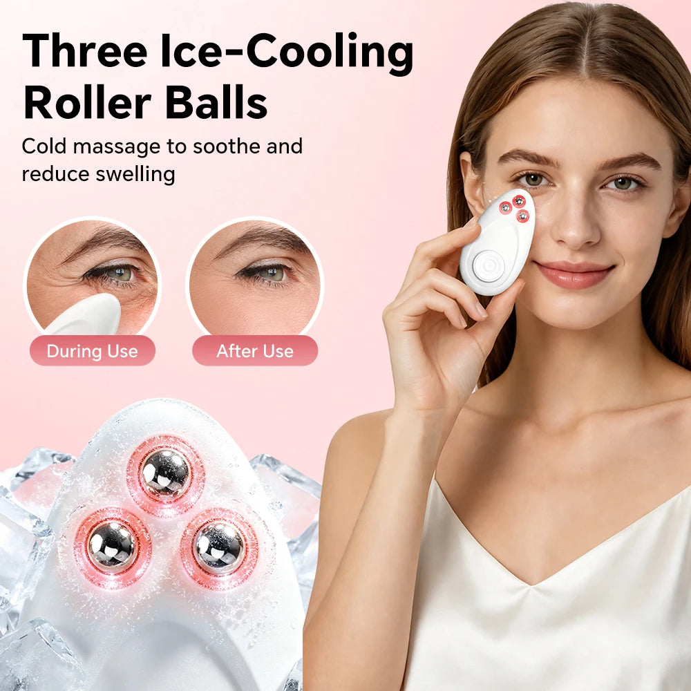 Vibration Eye Massager with Cooling Roller Balls - 7