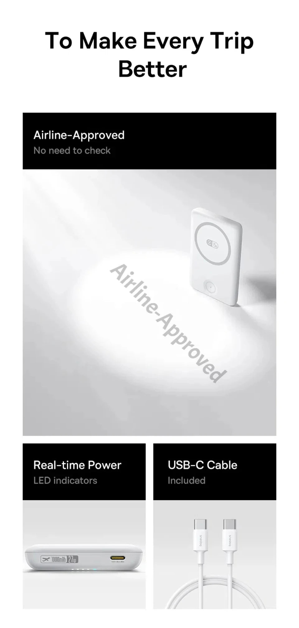 10000mAh Magnetic Wireless Power Bank for Phone and Watch - 21