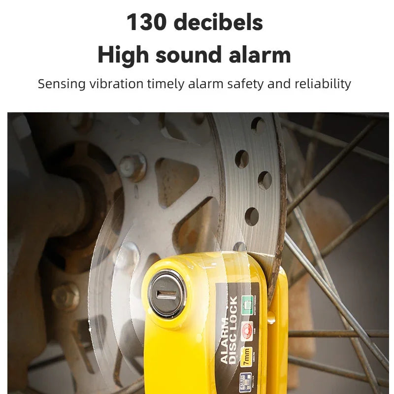 130dB Motorcycle Disc Brake Alarm Lock Waterproof Anti Theft Padlock