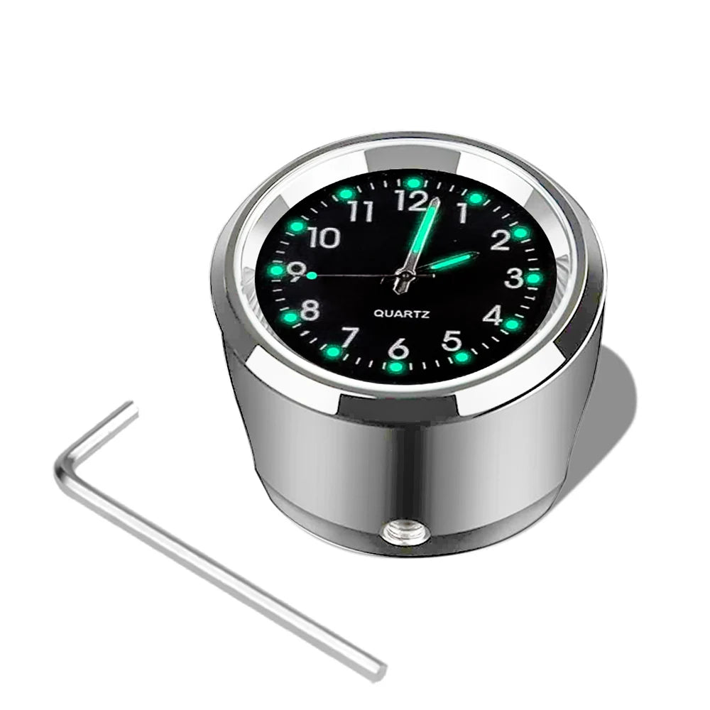 Aluminum Quartz Handlebar Clock for 22mm-25mm Motorcycle Scooter Bike