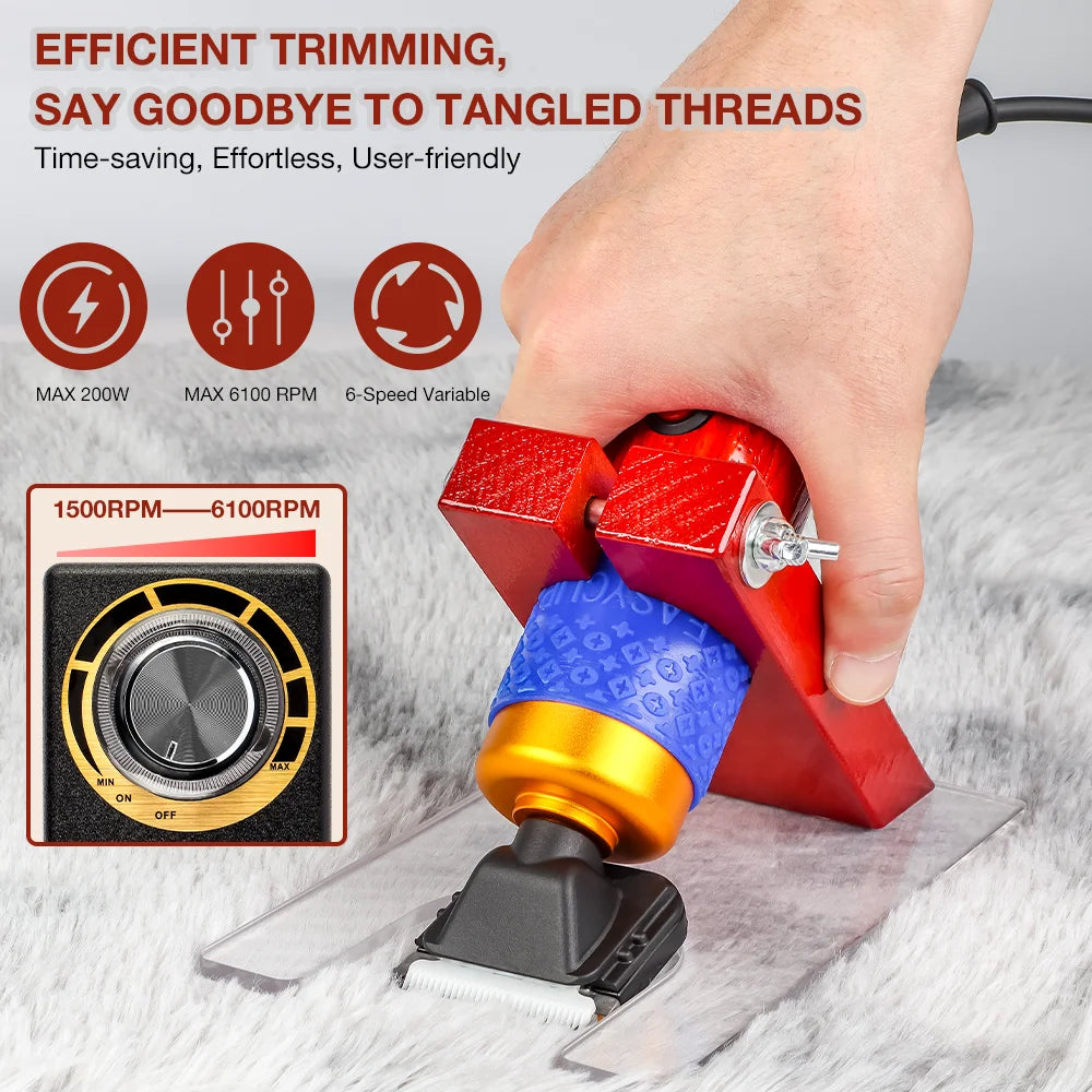 200W Electric Carpet Tufting Trimmer and Pet Grooming Clipper