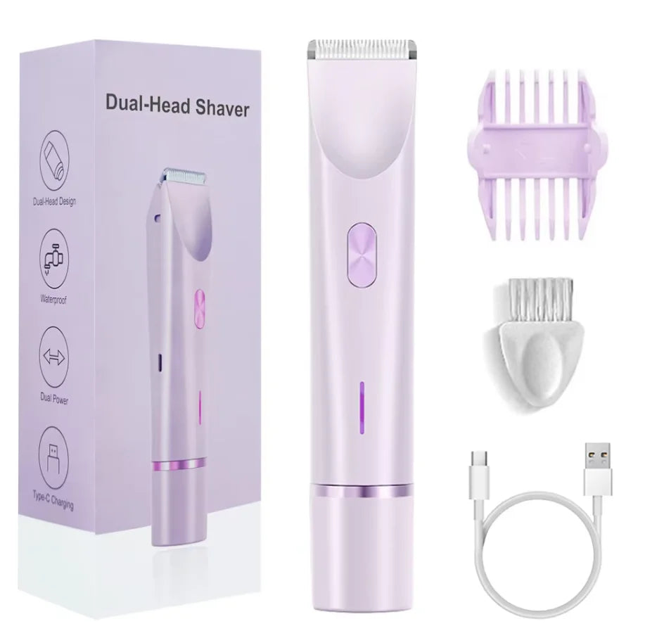 2-in-1 Waterproof Electric Hair Shaver for Body and Face