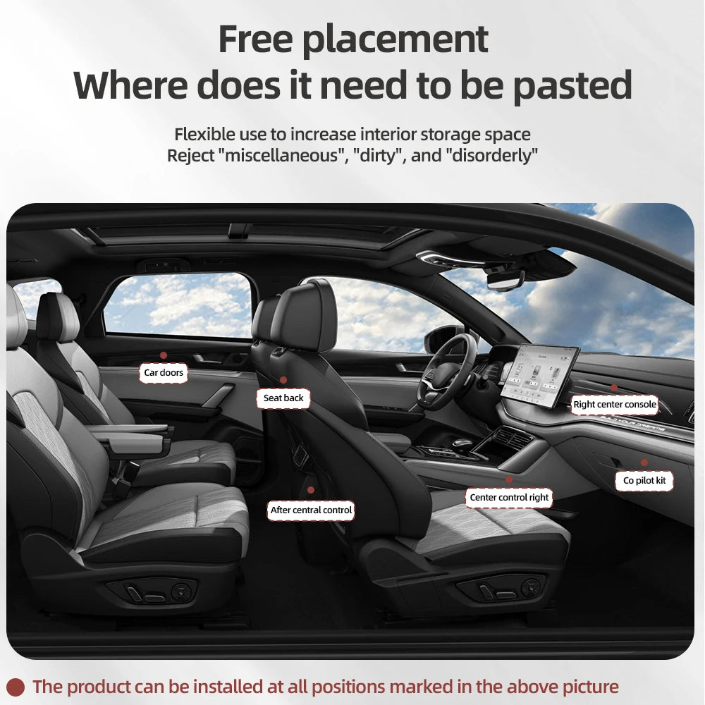 Adhesive Car Seat Side Storage Pocket for Phone and Accessories