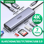 7-in-1 USB-C Hub with 4K 60Hz HDMI and 100W Power Delivery
