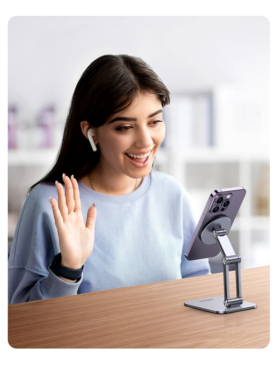 Adjustable Magnetic Aluminum Phone Stand for Desk - 12