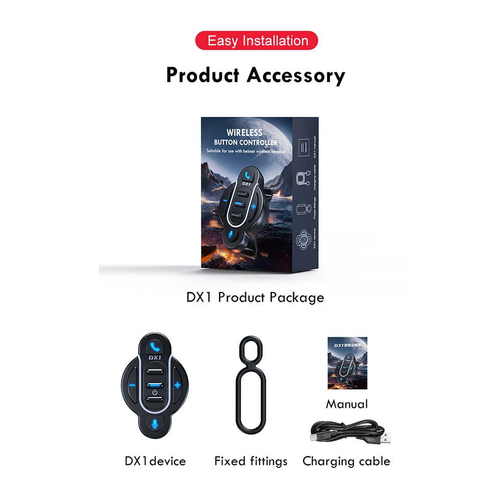 Wireless Motorcycle Handlebar Bluetooth Media Remote Controller