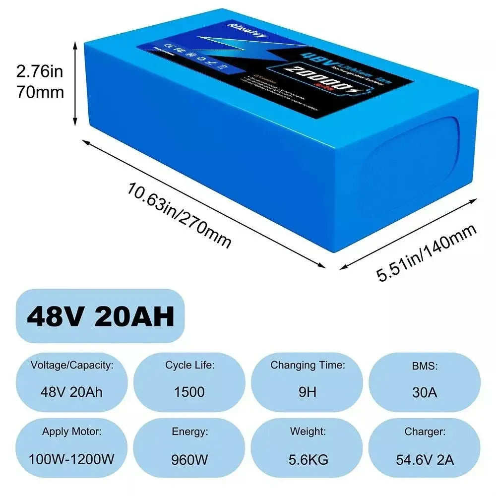 48V Lithium-Ion Battery Pack for Electric Bikes and Scooters - 11