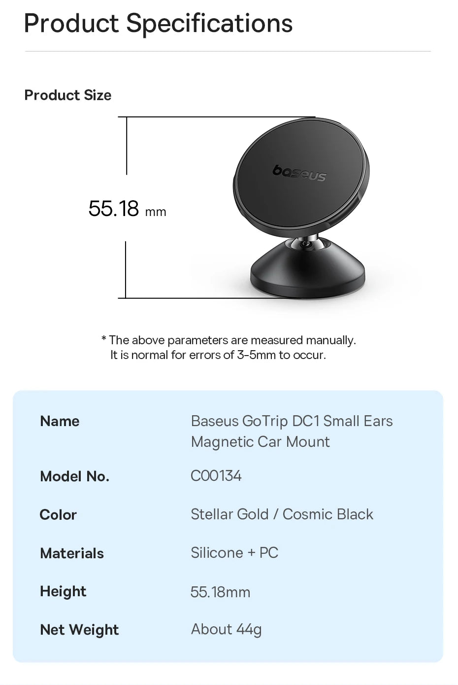 Magnetic Dashboard Car Phone Holder with Full Rotation