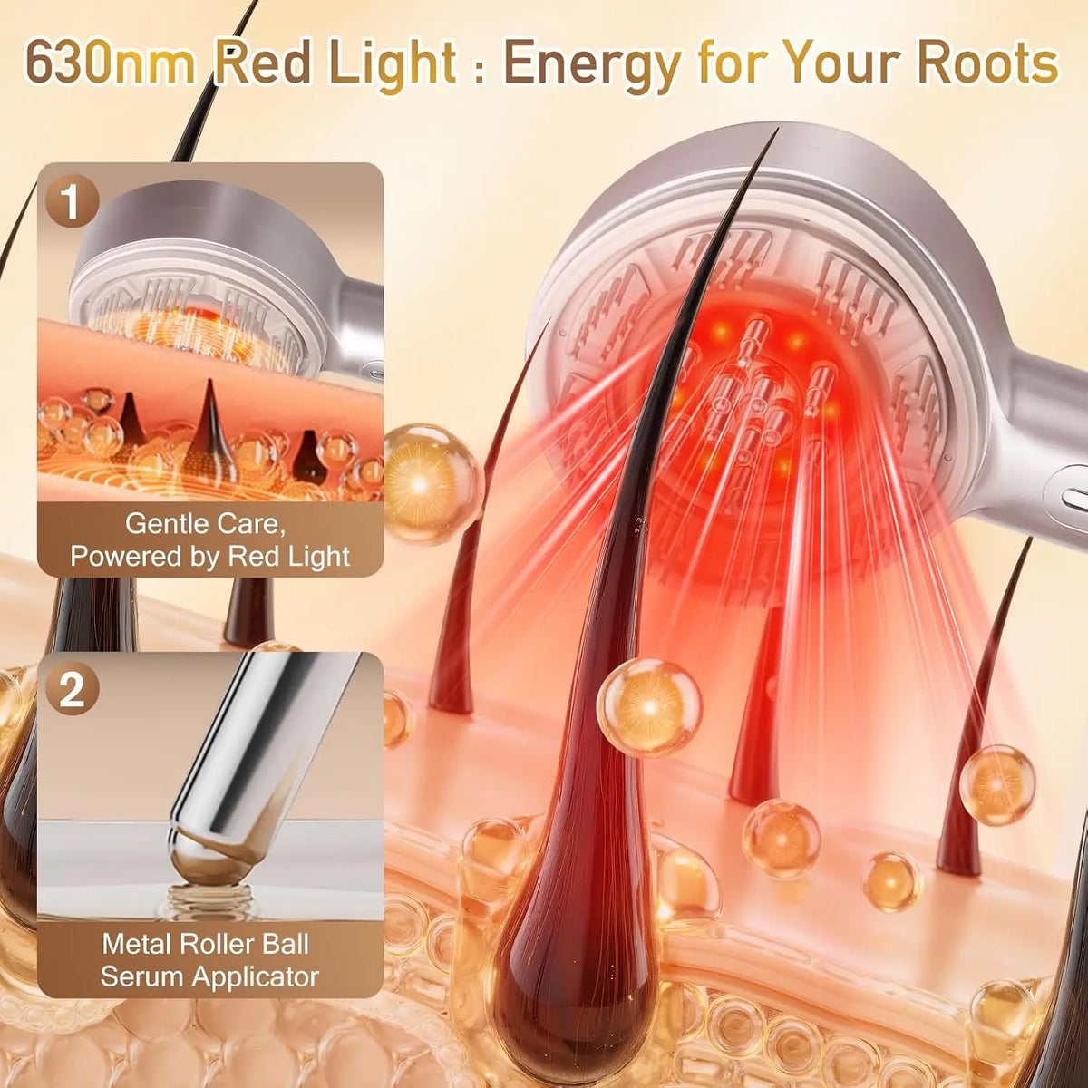 Electric Scalp Massage Comb with Serum Applicator