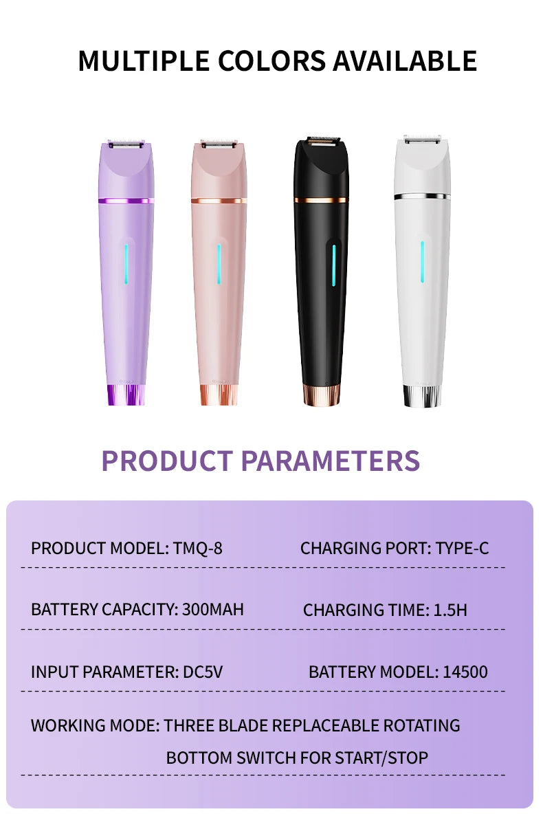 3-in-1 Electric Waterproof Women's Hair Shaver and Bikini Trimmer - 17