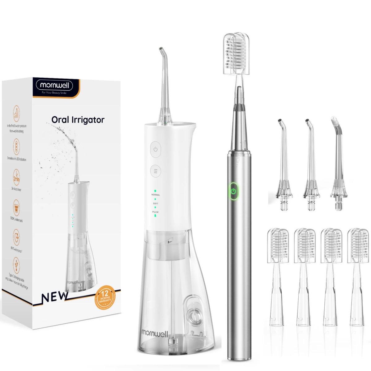 Portable Oral Irrigator and Sonic Toothbrush Dental Cleaning Kit