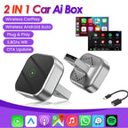 2 in 1 Wireless CarPlay and Android Auto Adapter 5.8Ghz Bluetooth 5.0