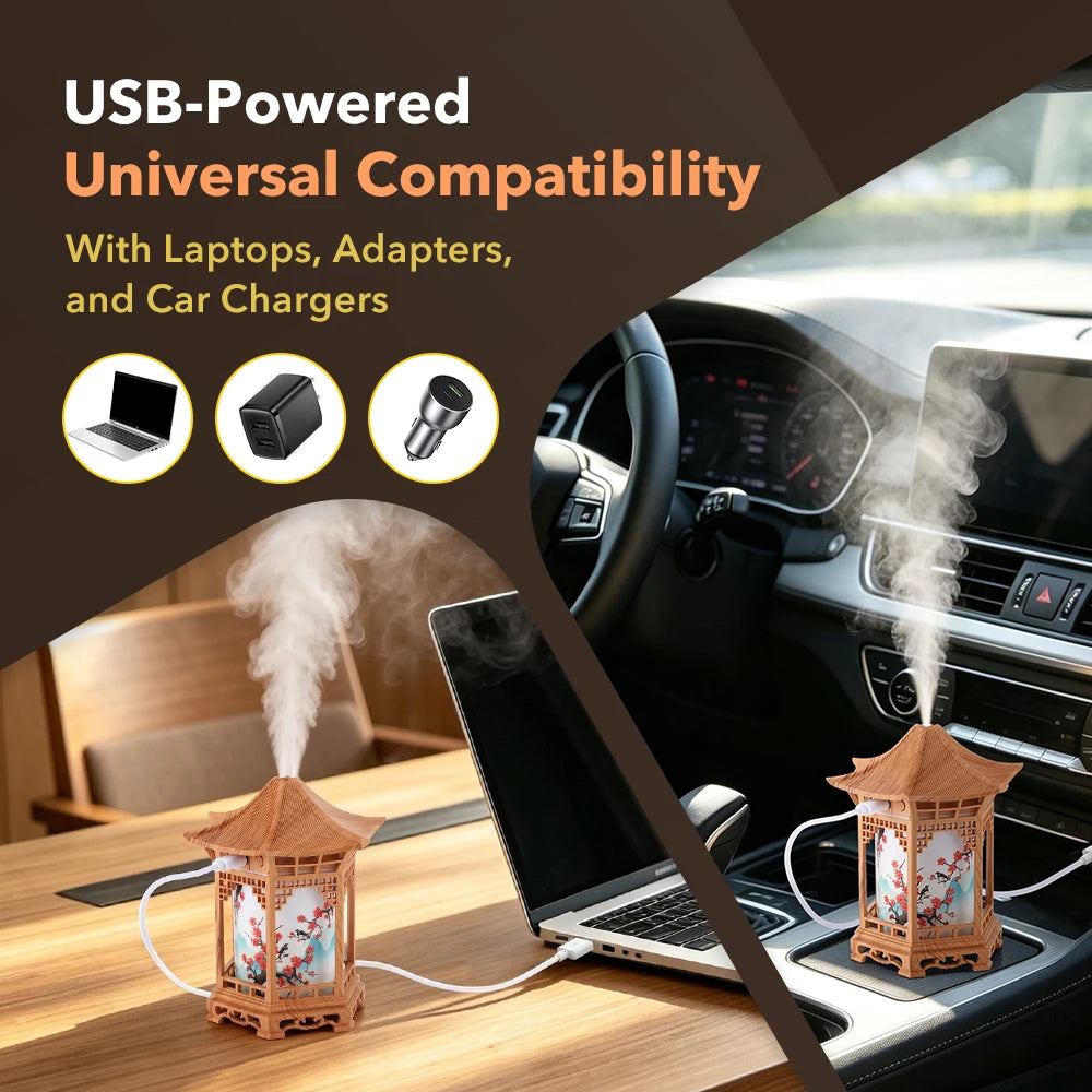 Oriental Pavilion Desktop Humidifier with LED Night Light
