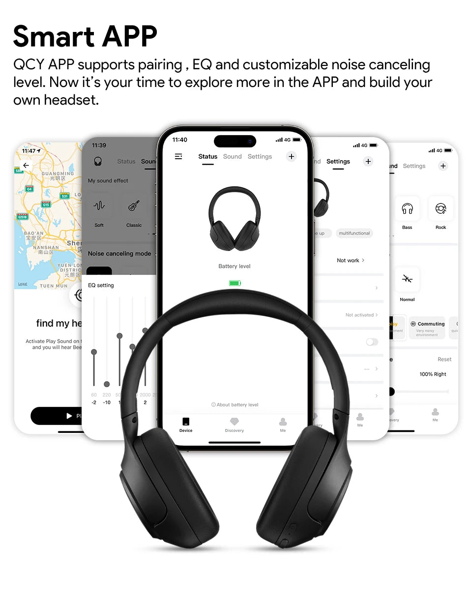 Active Noise Cancelling Bluetooth 5.4 Over-Ear Wireless Headphones - 20