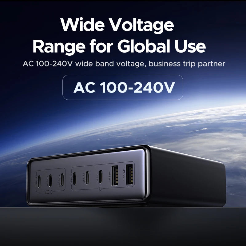 200W GaN Desktop Fast Charging Station for Laptops and Phones