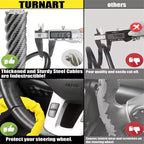Braided Steel Car Steering Wheel Lock with Seatbelt Buckle