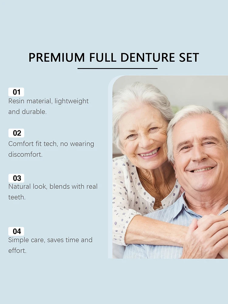 Comfortable Full Set Silicone Dentures for Natural Smile - 11