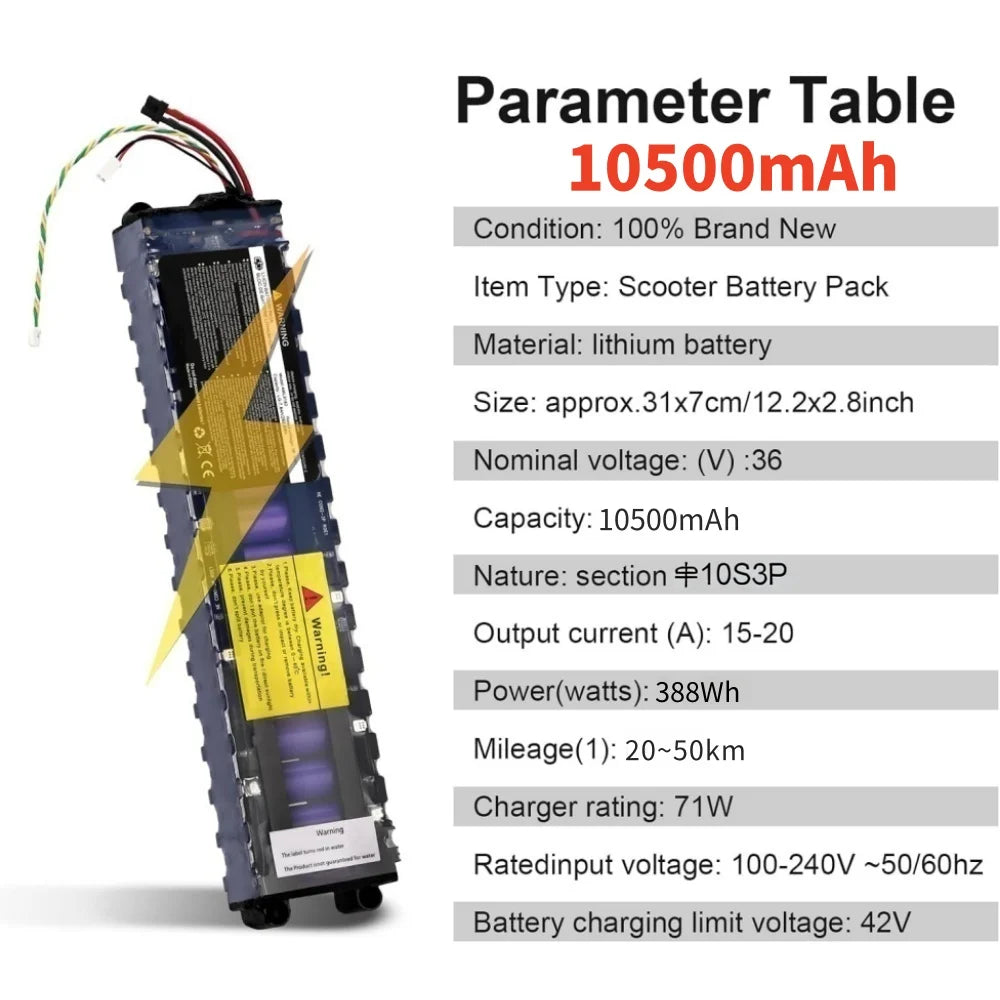 36V 10.5Ah Replacement Battery for Electric Scooters