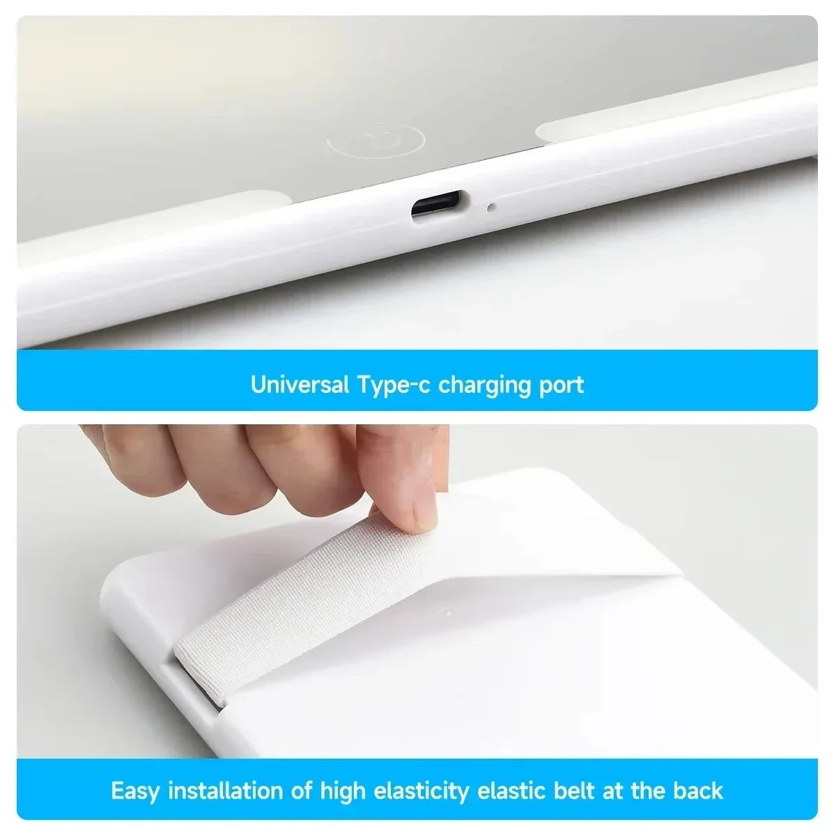 Rechargeable LED Car Sun Visor Makeup Mirror - 5