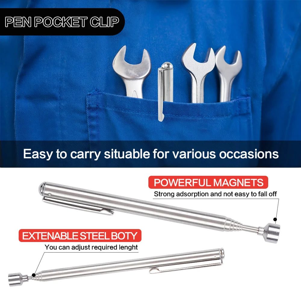 Telescopic Magnetic Pickup Tool and Inspection Mirror Set