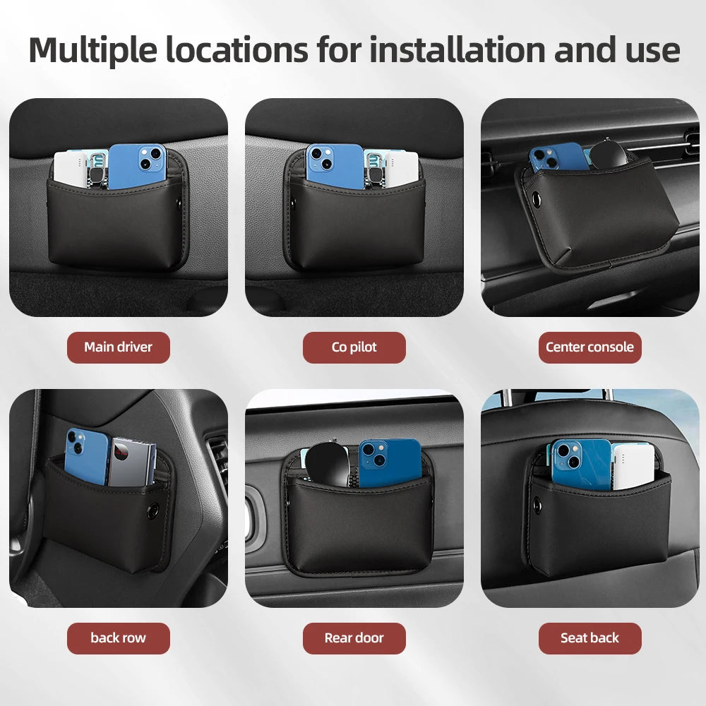 Adhesive Car Seat Side Storage Pocket for Phone and Accessories