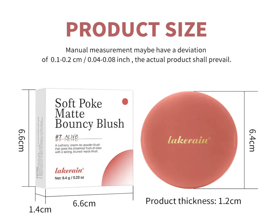 Matte Cream-to-Powder Bouncy Blush for Natural Flush