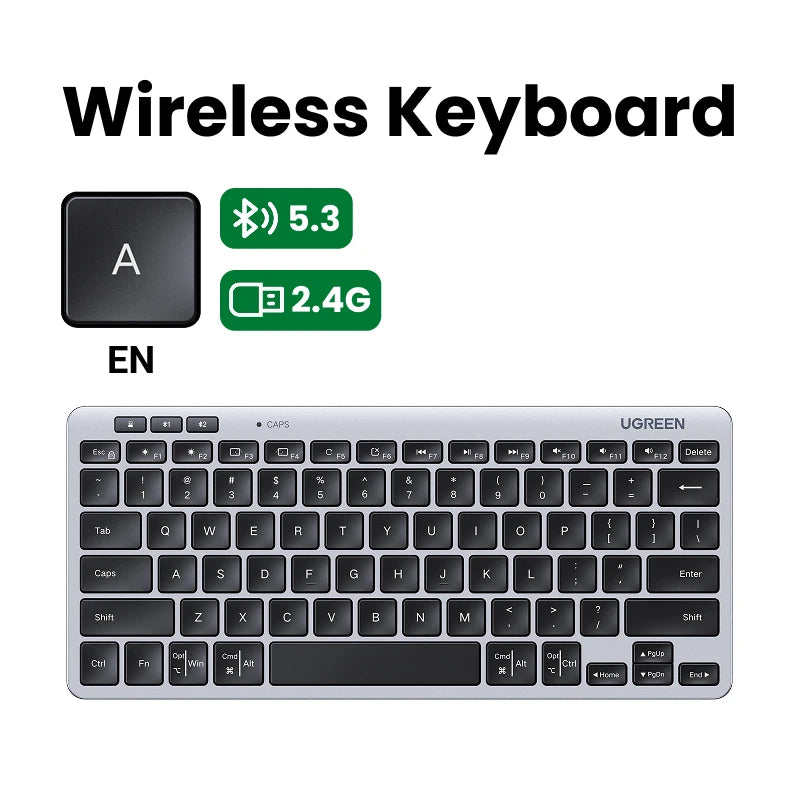 Dual-Mode Bluetooth 5.3 & 2.4G Slim Wireless Keyboard