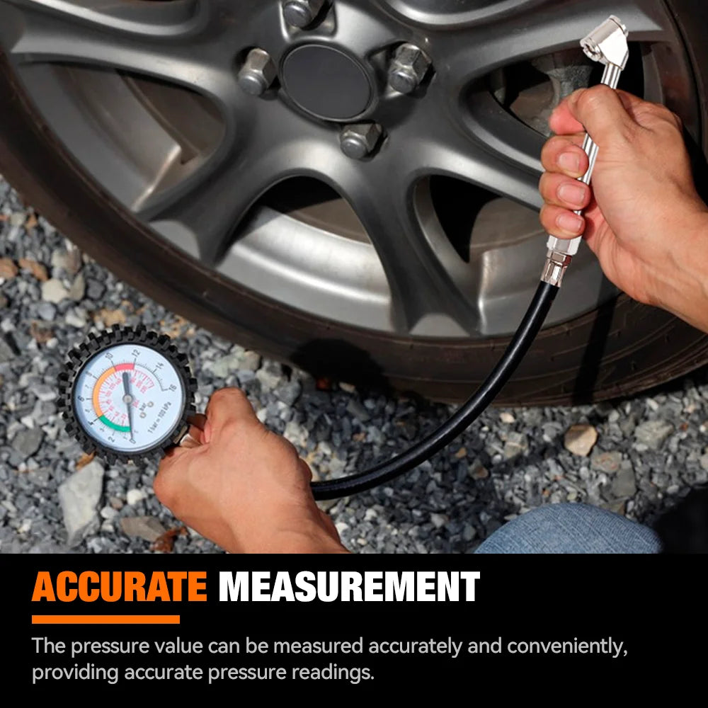 Heavy Duty Analog Tire Pressure Gauge for Cars and Motorcycles - 9