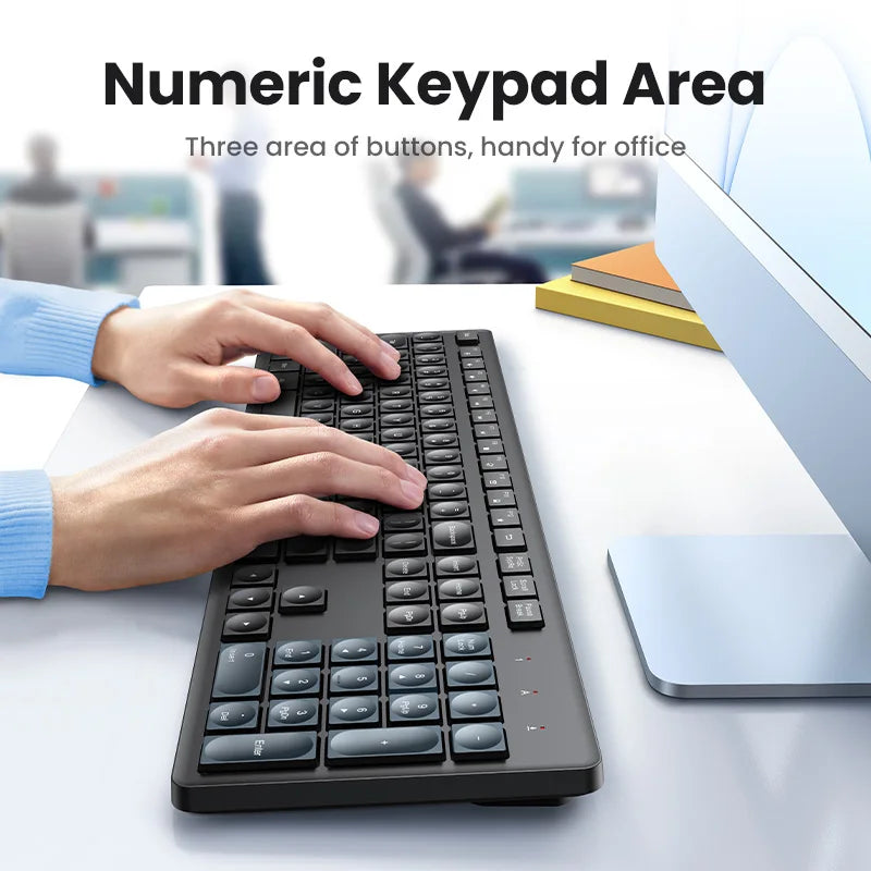 Wireless 2.4GHz Full-Size Computer Keyboard for Laptop and Desktop