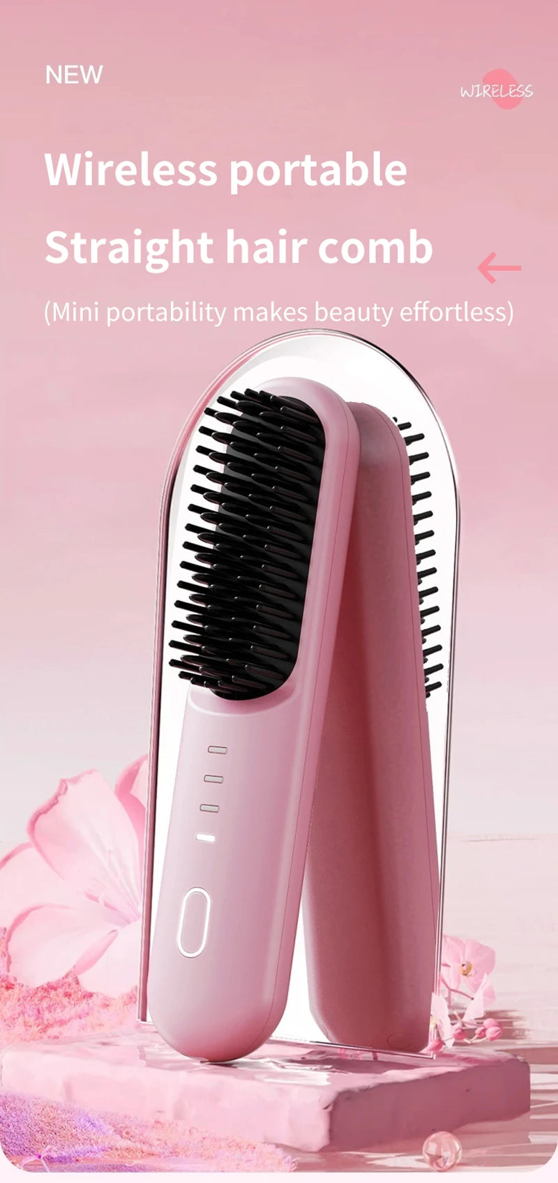 Fast Heating Cordless Hair Straightening Brush