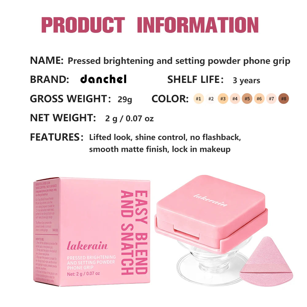 2-in-1 Matte Pressed Powder and Phone Grip with Mirror