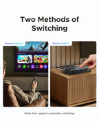 8K 60Hz HDMI 2.1 Switcher 3-in-1 Out with Remote Control
