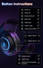 Wireless Gaming Headset with 7.1 Surround Sound and Bluetooth 6.0