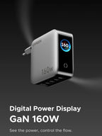 160W GaN Fast Charger with Digital Power Display